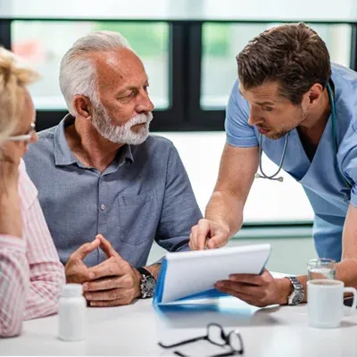 Provider reviewing a care plan with a patient