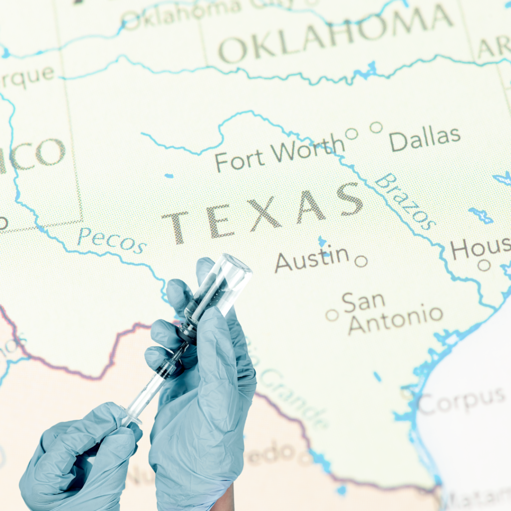 Texas Telehealth for Weight Loss Map with Injection 